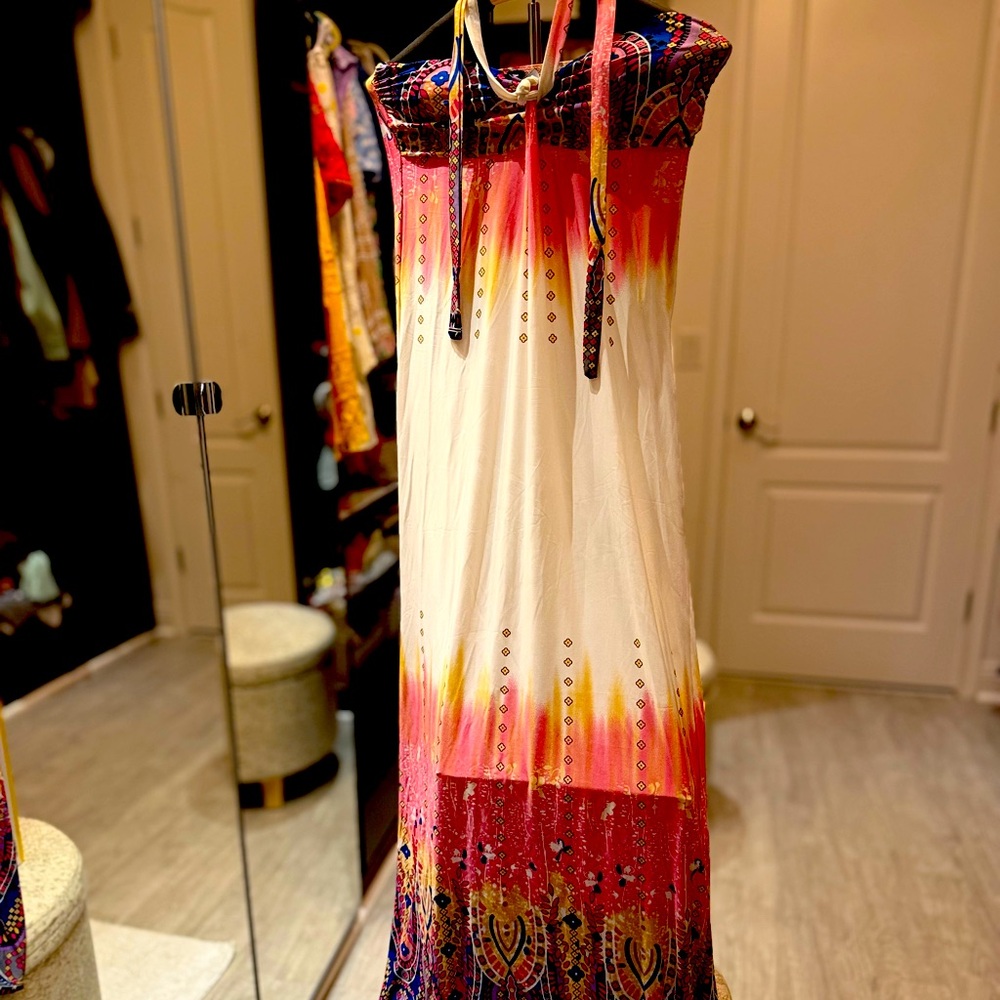 Summer halter dress..color - cream